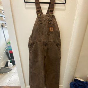 Vintage Carhartt R06 CHT Relaxed Fit double knee duck bib Overalls 100% Cotton